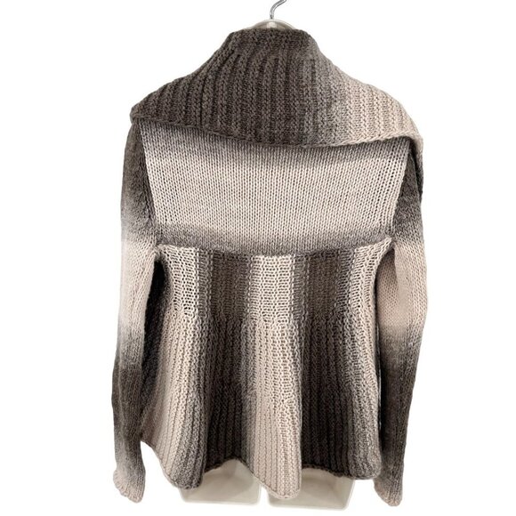 SILVIA NOVELLI NOBA ITALIAN MADE BEIGE OMBRE CARDI SWEATER - S - Picture 2 of 4